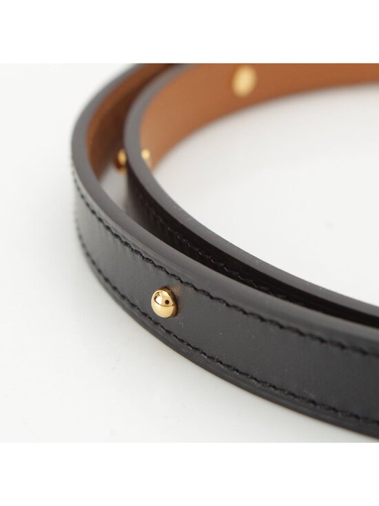 Hermes Pop 15 Leather Pop Belt Black Gold 75